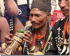 Nagaland Hornbill Festival -  Participant Enjoying his Drink