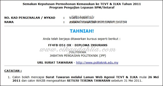 keputusan politeknik