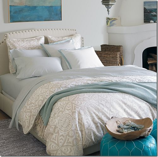 coastal chic bedroom design neutral blue