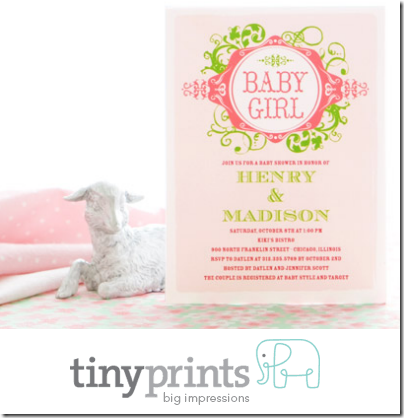stylish baby girl birth announcement tiny prints