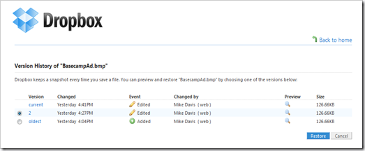 DropboxVersionHistoryScreenshot