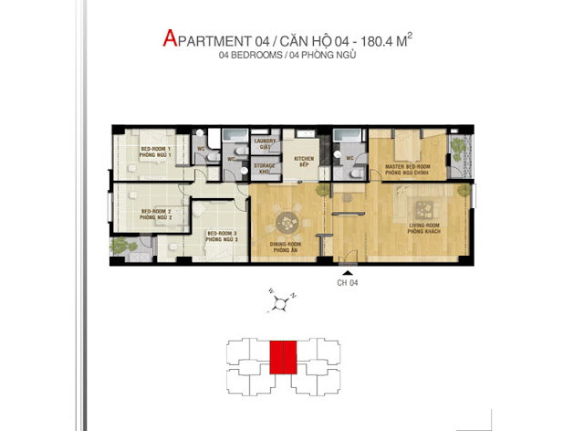 Tầng 23-25: Căn hộ loại 4