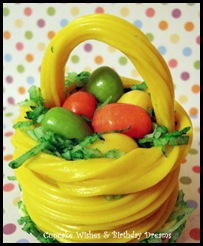 Yellow Close Up Easter Basket Cupcakes