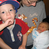 Brothers sucking the same finger