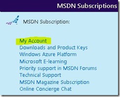 MSDN-myaccount