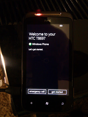 The get started screen of Windows Phone 7 The get started screen of Windows Phone 7