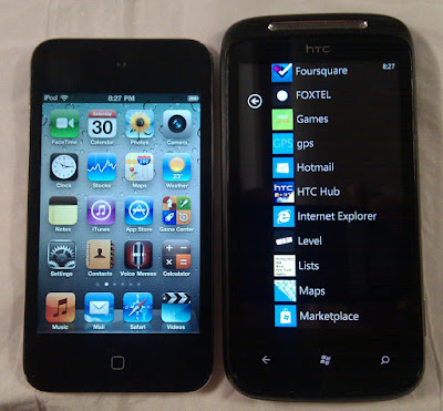 Apps display left to right iPod 4, HTC Mozart 7 Windows Phone 7 Apps display left to right iPod 4, HTC Mozart 7 Windows Phone 7