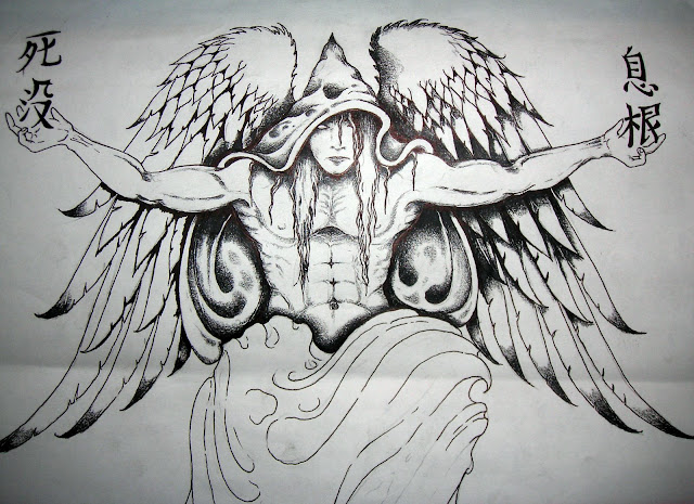 eagle tattoo angel mans design picture