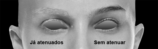 Atenuação dos olhos da estátua