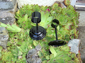 One Pair Of Black Painted Metal Carriage Lamp Holders P5