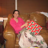 Katie opens a present, Christmas 2009