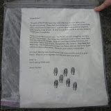 A touching letter left in a clear bag at the grave markers by a member of the Cherokee Tribe at the Trail of Tears memorial