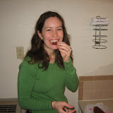 Katie tries the buffalo sausage