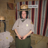 Katie posing as a park ranger