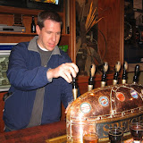 Dan tries his hand at the bar