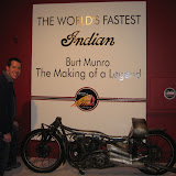 Dan with a replica of Burt Munro's bike (used in the movie)
