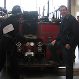 Dan with an old firetruck  (our tour guide is on the right)