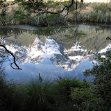 Nope, the picture isn't upside down.  That's a reflection in the lake!