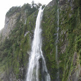 One of the many waterfalls at Milford Sound