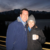 Watching the sun rise with coffee in hand at our Queenstown hotel.