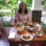 Our breakfast is served on our patio at Tropical Bali hotel