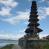 A somewhat abandoned temple at the end of the black sand beach