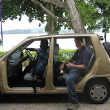 These small door-less cars were used for transport around the resort.