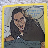 Dan made a comic book card of Katie for their 1 year anniversary.