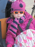 Katie is comfortable in the Babboe bakfiets Photo