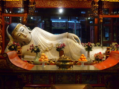Singapore donated marble reclining Buddha at the Jade Buddha Temple (玉佛禅寺), Shanghai