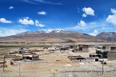 Tibetan village along the railway