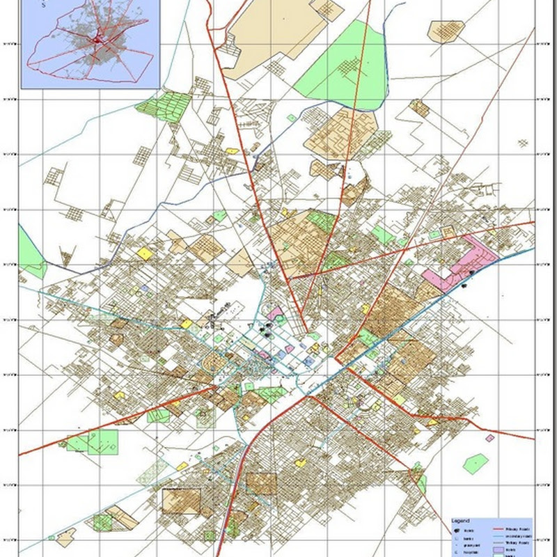 Faisalabad City Road Map Pakistan Gis: Street Level Gis Map Of Faisalabad