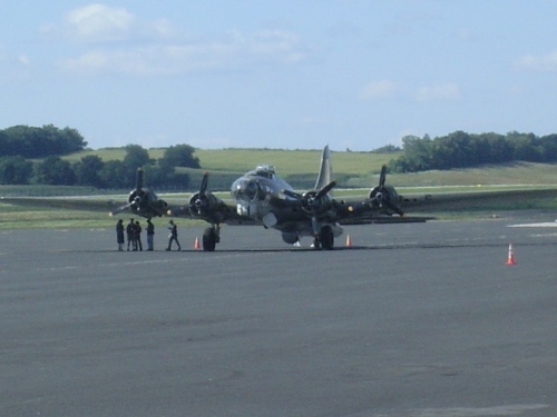 image of a B-17 Flying Fortress at Truax Field, Madison, WI