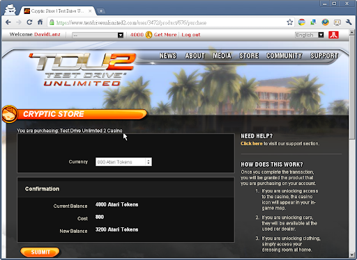 Tdu2 casino online code
