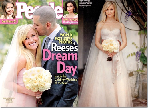 reese witherspoon pink monique lhuillier wedding dress