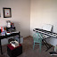 Jacis office- set up for simplicity and creativity, unlike mine!