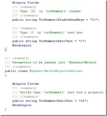Recorded action generated code - vs2010