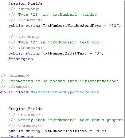 Change the values for coded UI test - vs2010