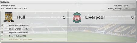Hull - Liverpool 5:0, Football Manager 2009