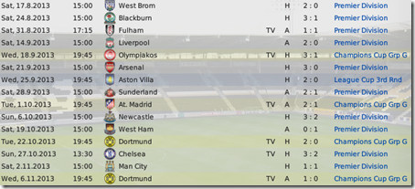 First matches of Hull in season #6, FM2009