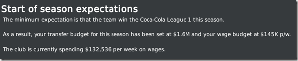 First seasons expectations for Leeds in FM 2010