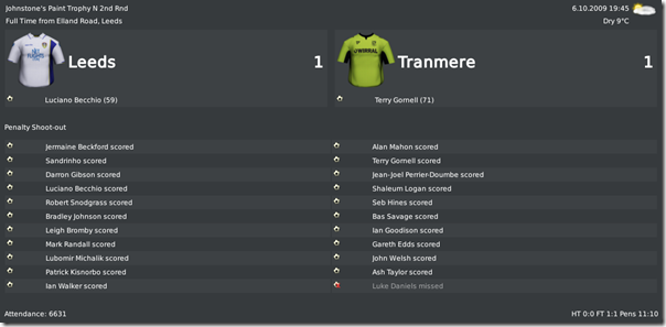 Leeds - Tranmere, JPT, penalties