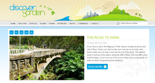 Discover Garden - Inspiring cityscape in web design example