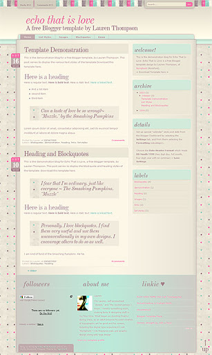Echo That Is Love Blogger Template