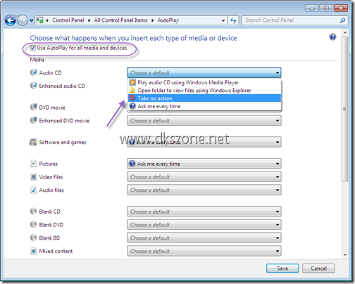 windows 7 vista autoplay control panel