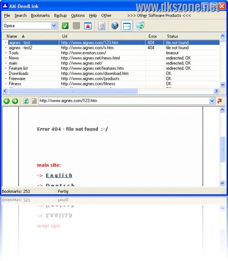AM-DeadLink free bookmarks cleanup software