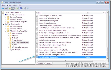 Turn Off Taskbar Thumbnails in Windows 7 and Speed Up your PC