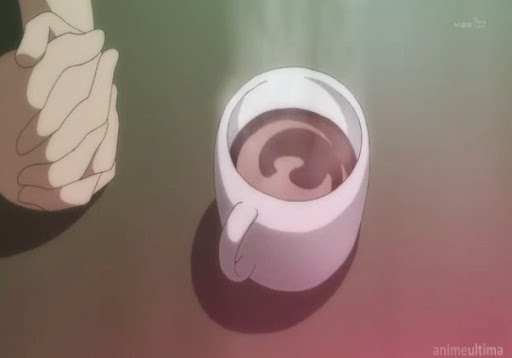 And there's only ONE person in Café Daifuuku who uses orange juice...hmms...