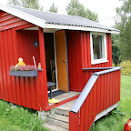 Hier unsere Unterkunft in Evje. Sieht aus wie'n Puppenhaus, oder?