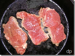 Steaks cooking